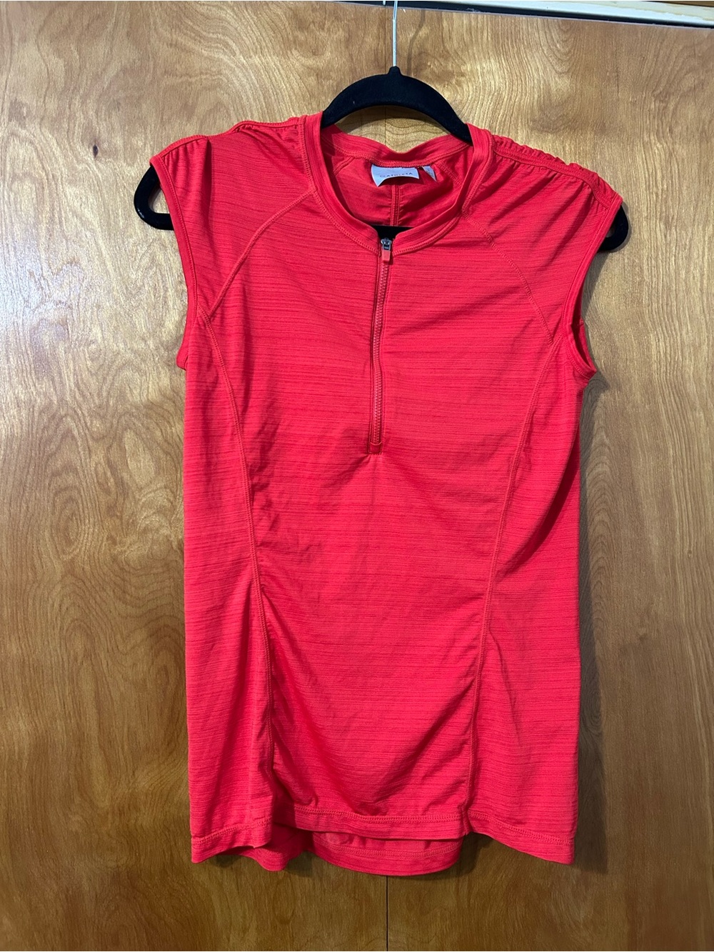 Athleta Bright Red Sleeveless Half-Zip Top